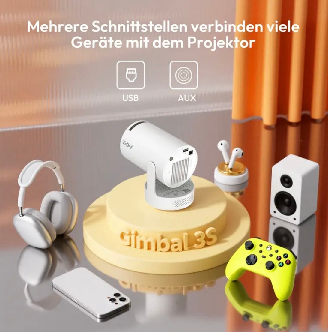 Exklusive Produkt. Smart Beamer mit Android 11 Betriebssystem.